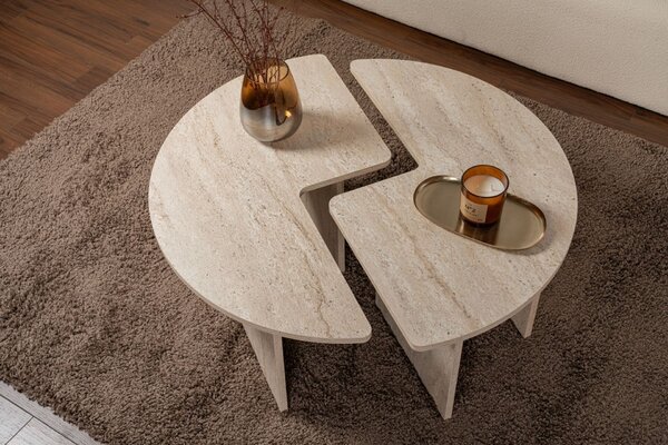 Hanah Home Coffee Table Travertine Moira - Travertine