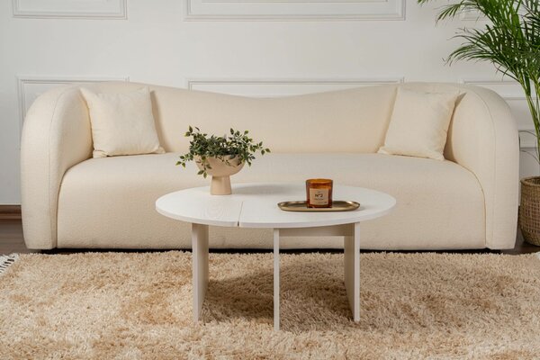 Hanah Home Dohányzóasztal Fa Fehér Moira - Fa Fehér
