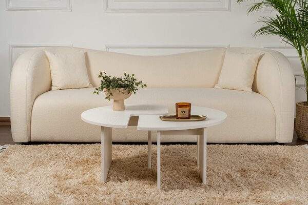 Hanah Home Dohányzóasztal Fa Fehér Moira - Fa Fehér