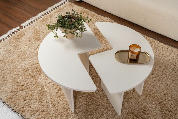 Hanah Home Dohányzóasztal Fa Fehér Moira - Fa Fehér