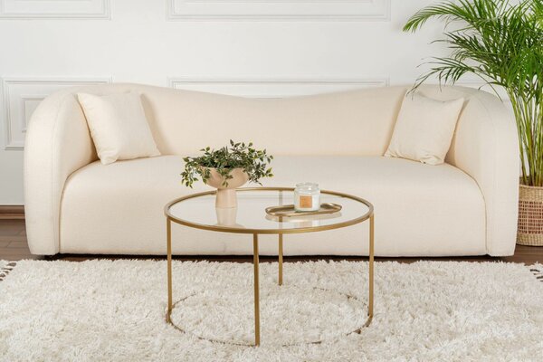 Hanah Home Dohányzóasztal Arany Átlátszó Aurum - 80 - Arany, Átlátszó