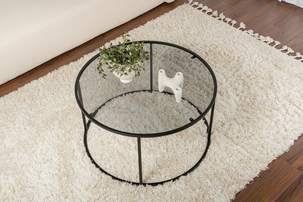 Hanah Home Dohányzóasztal Fekete Szürke Aurum - 80 - Fekete, Szürke