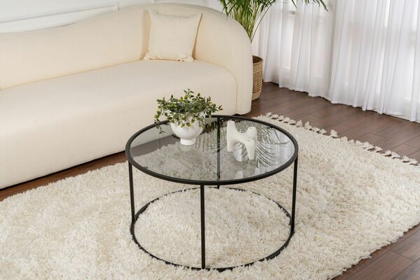 Hanah Home Dohányzóasztal Fekete Szürke Aurum - 80 - Fekete, Szürke