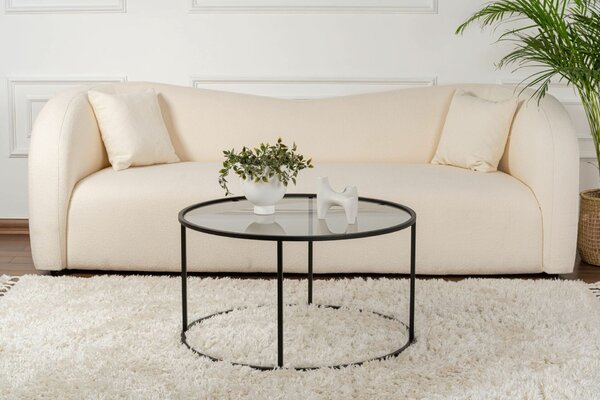 Hanah Home Dohányzóasztal Fekete Szürke Aurum - 80 - Fekete, Szürke
