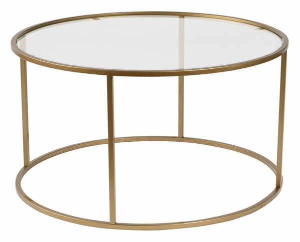 Hanah Home Dohányzóasztal Arany Átlátszó Aurum - 80 - Arany, Átlátszó