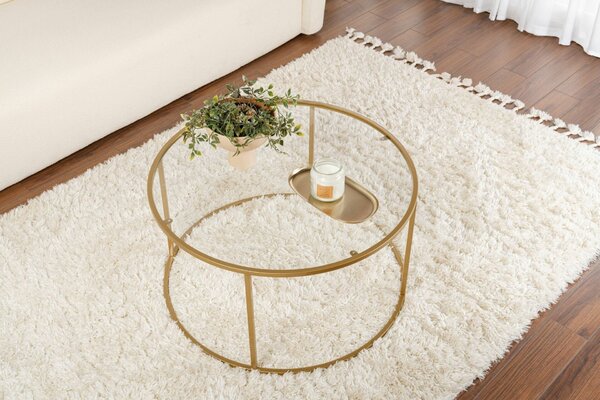 Hanah Home Dohányzóasztal Arany Átlátszó Aurum - 80 - Arany, Átlátszó