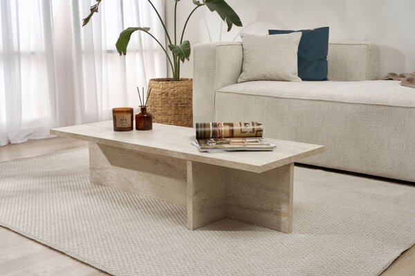 Hanah Home Coffee Table Travertine Harbor - Travertine
