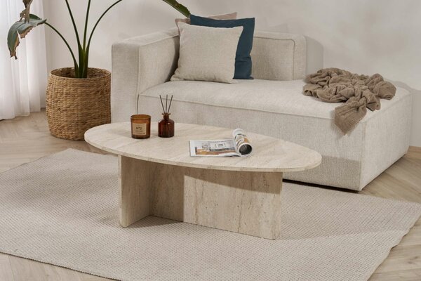 Hanah Home Coffee Table Travertine Orba - Travertine