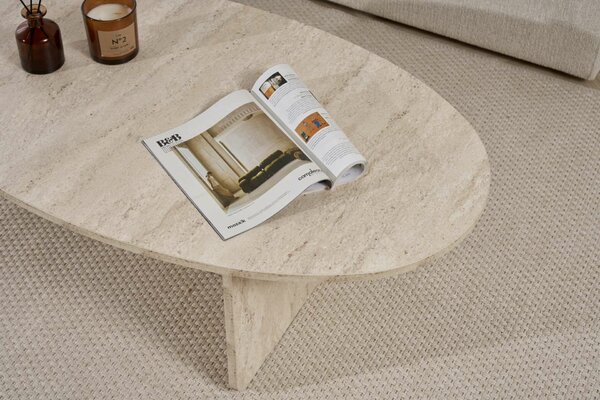 Hanah Home Coffee Table Travertine Orba - Travertine