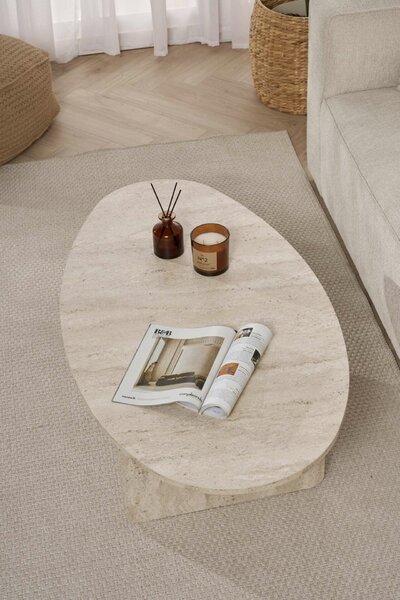 Hanah Home Coffee Table Travertine Orba - Travertine