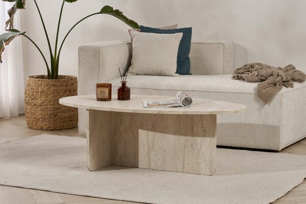 Hanah Home Coffee Table Travertine Orba - Travertine