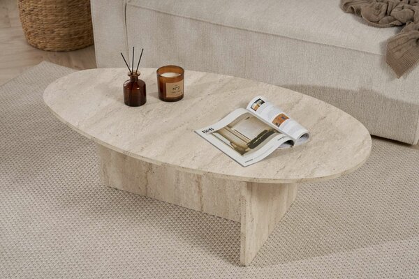 Hanah Home Coffee Table Travertine Orba - Travertine