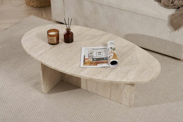 Hanah Home Coffee Table Travertine Orba - Travertine