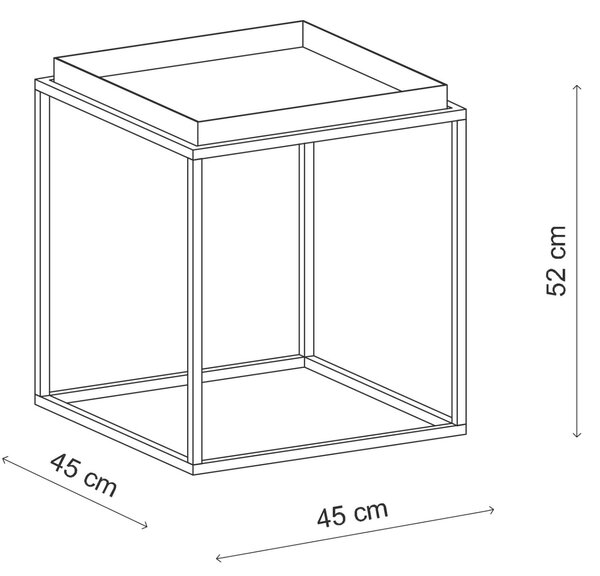 Hanah Home Dohányzóasztal Fekete Shb-018