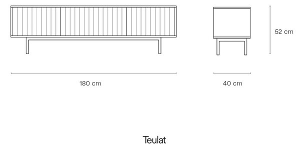 Fehér TV-állvány 180x52 cm Sierra – Teulat