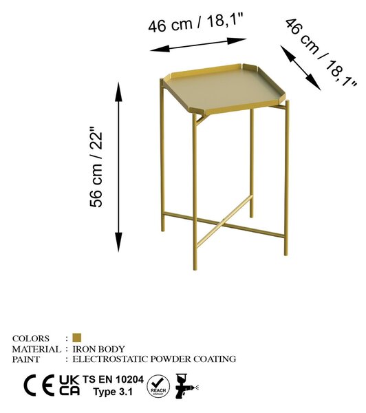 Hanah Home Coffee Table Gold Shb-008-A