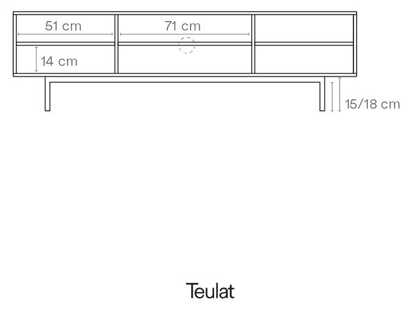Fehér TV-állvány 180x52 cm Sierra – Teulat