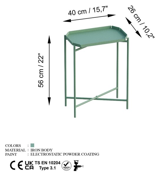 Hanah Home Zöld Dohányzóasztal Shb-009-D