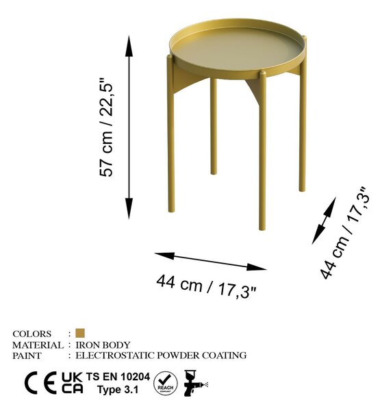 Hanah Home Coffee Table Gold Shb-002-B