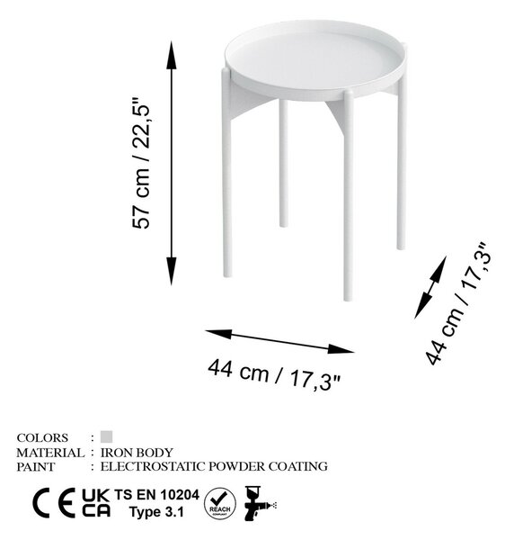 Hanah Home Dohányzóasztal Fehér Shb-002-C