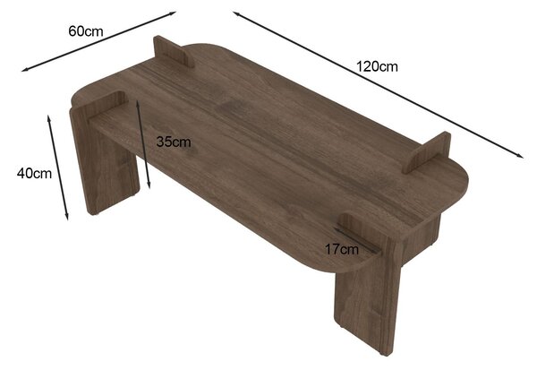 Hanah Home Coffee Table Walnut Lovge - Walnut