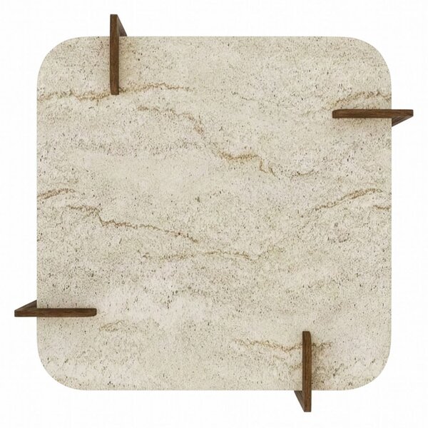 Hanah Home Coffee Table Travertine Walnut Afrolli - Travertine, Walnut