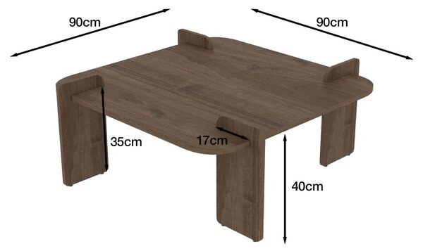 Hanah Home diófa dohányzóasztal - Dió