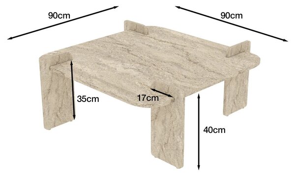Hanah Home Coffee Table Travertine Woog - Travertine