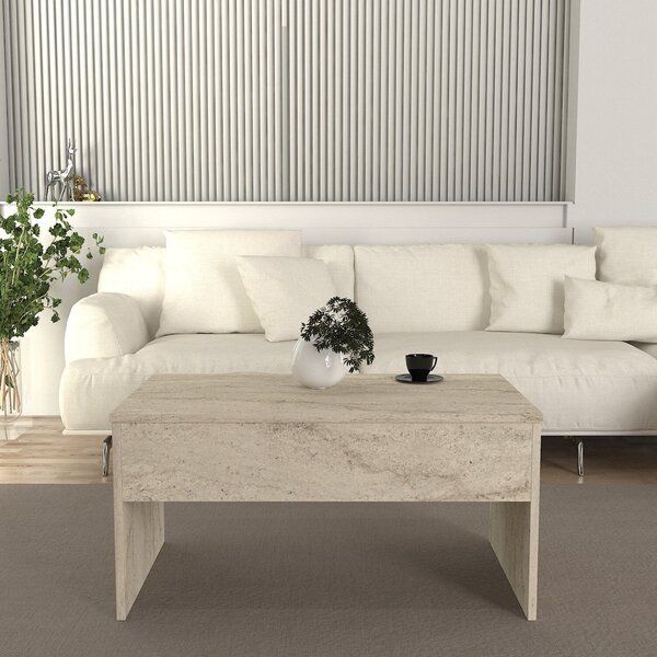 Hanah Home Coffee Table Travertine Akilli