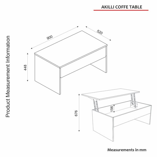 Hanah Home Coffee Table Travertine Akilli