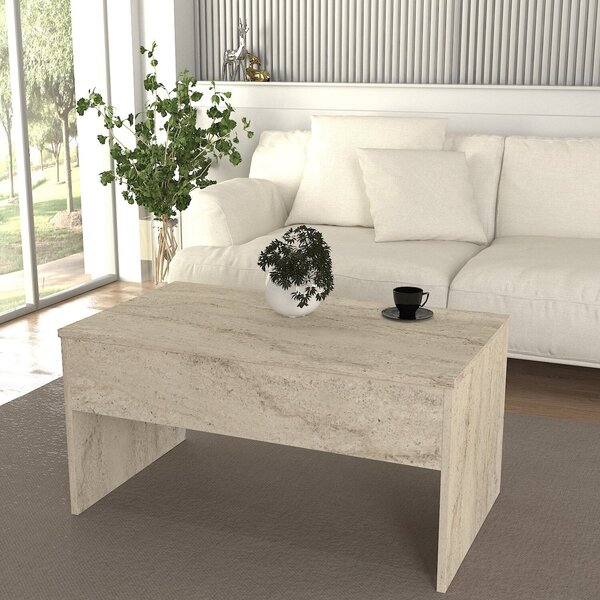 Hanah Home Coffee Table Travertine Akilli