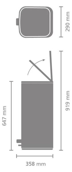 Szemétkosár Brabantia Bo Pedal 1010144, 30 L, Lágy zárás, Csúszásgátló talp, Ujjlenyomat-álló, Rozsdamentes acél/Matt