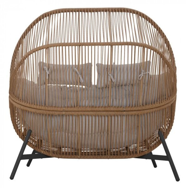 HOLAND rattan dupla kosárfotel bézs