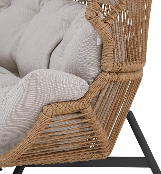 HOLAND rattan dupla kosárfotel bézs