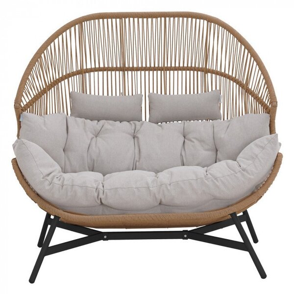 HOLAND rattan dupla kosárfotel bézs