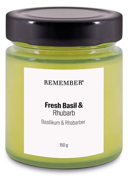 Illatos szójaviasz gyertya égési idő 35 ó Fresh Basil & Rhubarb – Remember