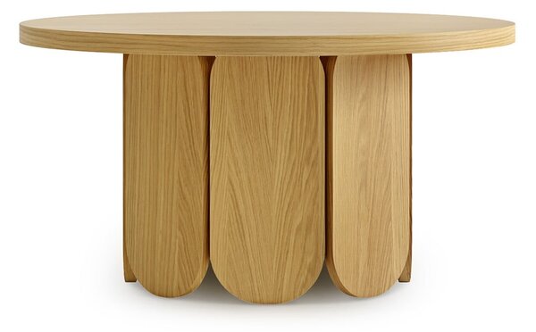 Natúr színű kerek dohányzóasztal tölgyfa dekoros asztallappal 78x78 cm Soft – Woodman