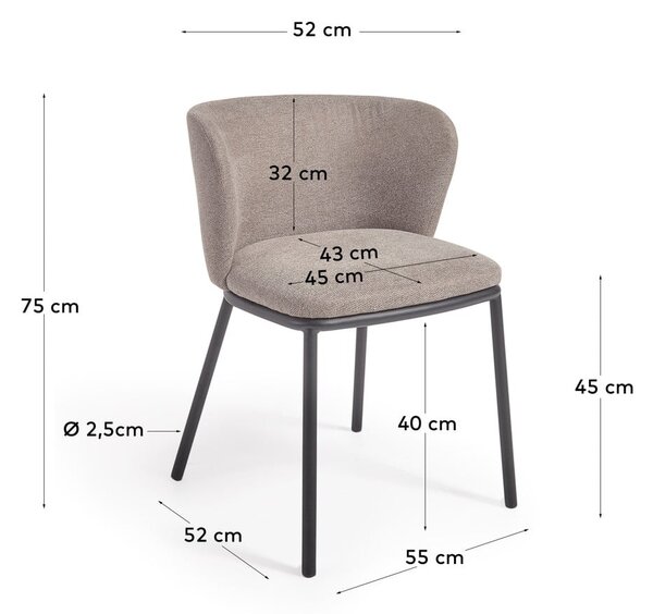 Világosbarna étkezőszék Ciselia – Kave Home