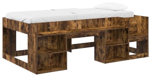 Gyerekágy keret tárolóval Füstös Tölgy 90 x 190 cm Szerelt Fa