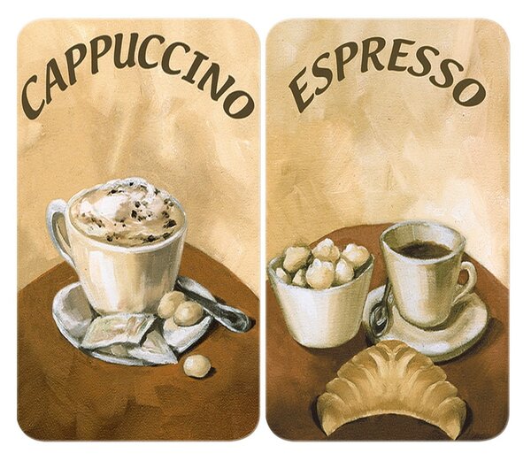 Edzett üveg tűzhely fedőlap szett 2 db-os 30x52 cm Coffee – Wenko