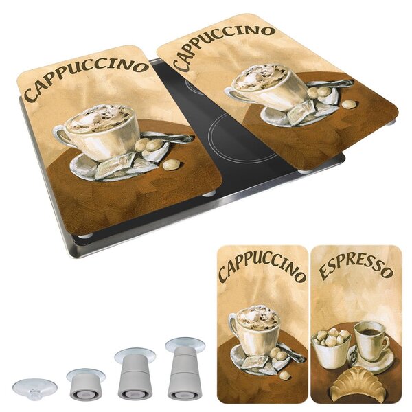 Edzett üveg tűzhely fedőlap szett 2 db-os 30x52 cm Coffee – Wenko