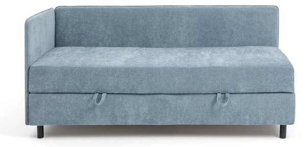 Kék kárpitozott ágyneműtartós egyszemélyes ágy matraccal 120x200 cm Avela – Bonami Selection