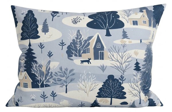 Flanel párnahuzat SNOWY VALLEY 50x70 cm, kék