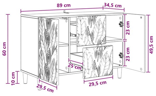 Széf Antik Fa 89 x 34,5 x 60 cm Szerelt Fa