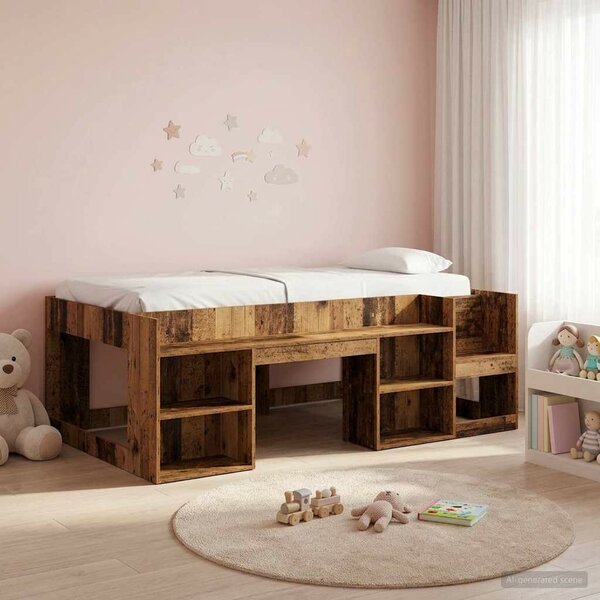 Gyerekágy keret tárolóval Antik Fa 90 x 190 cm Szerelt Fa
