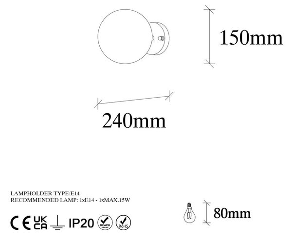 Fehér-bronzszínű fali lámpa ø 15 cm Atmaca – Opviq lights