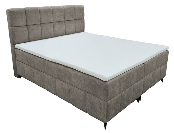 KONDELA Boxspring ágy, 160x200, barnásszürke taupe, ALMA