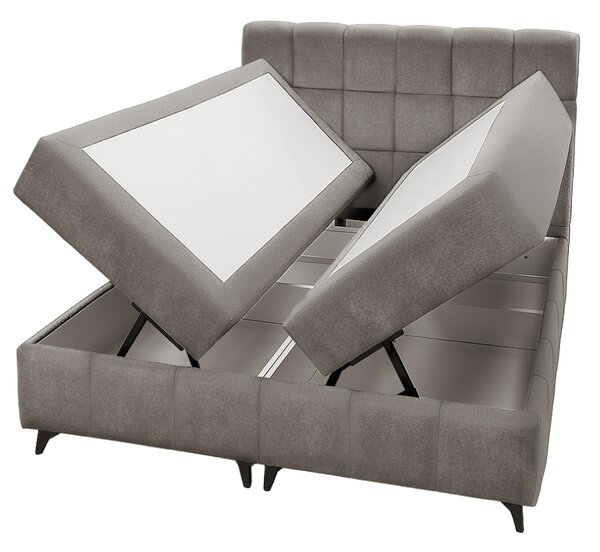 KONDELA Boxspring ágy, 160x200, barnásszürke taupe, ALMA