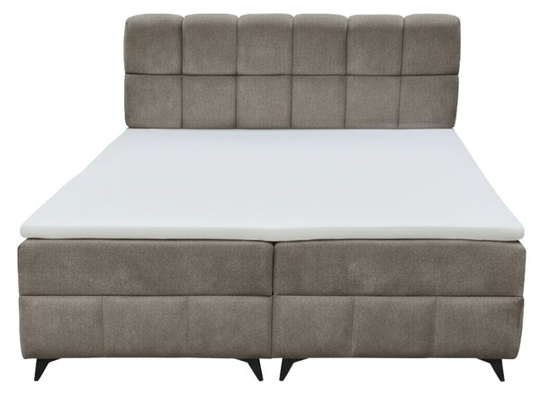 KONDELA Boxspring ágy, 160x200, barnásszürke taupe, ALMA