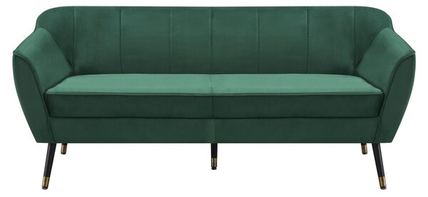 KONDELA Design 3 személyes kanapé, zöld Velvet szövet/fekete/arany, VIODA
